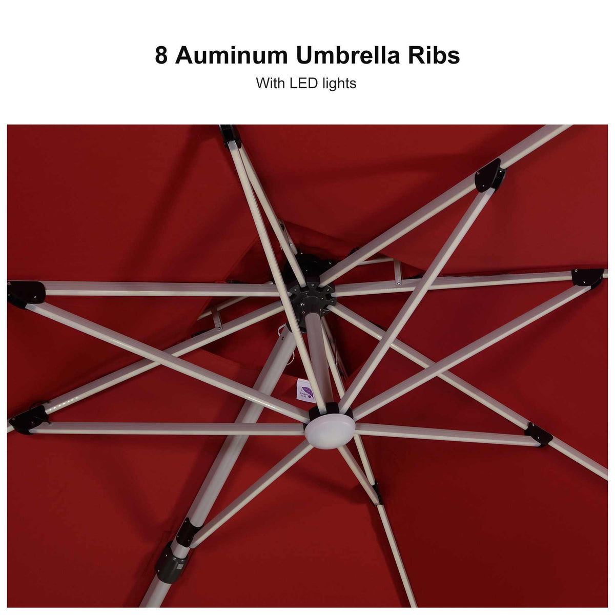 PURPLE LEAF – Parasol de terrasse rouge avec base, parasol extérieur déporté