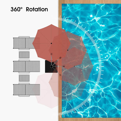 PURPLE LEAF – Parasol de terrasse rouge avec base, parasol extérieur déporté