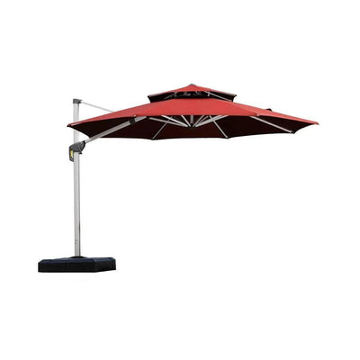 PURPLE LEAF – Parasol de terrasse rouge avec base, parasol extérieur déporté