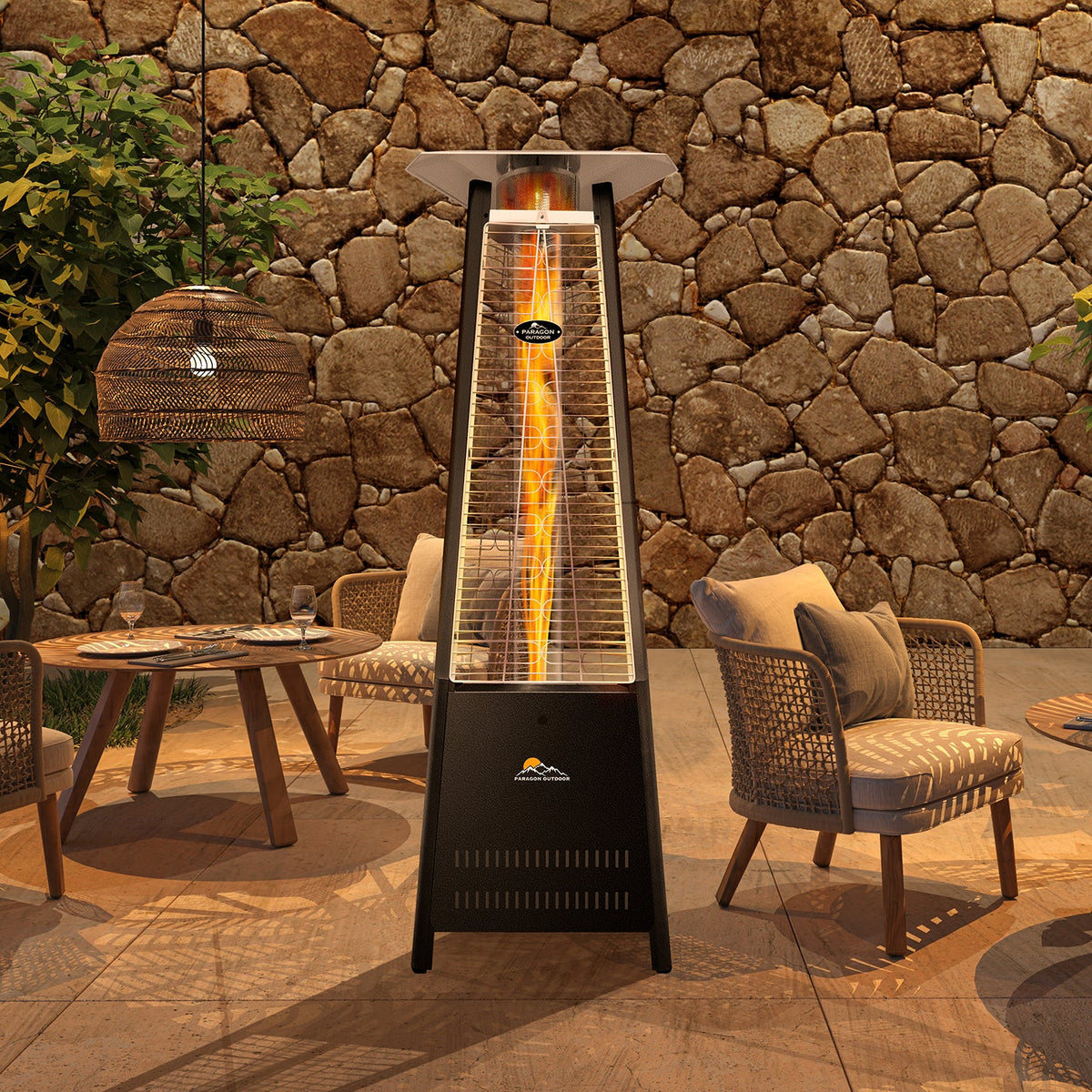 Paragon Outdoor BOOST – Chauffage tour à flamme gaz Hammered Black – OH-M642BL
