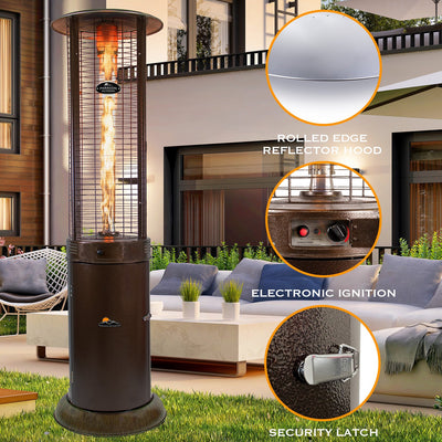 Paragon Outdoor SHINE – Chauffage tour à flamme gaz Hammered Bronze – OH-M744B