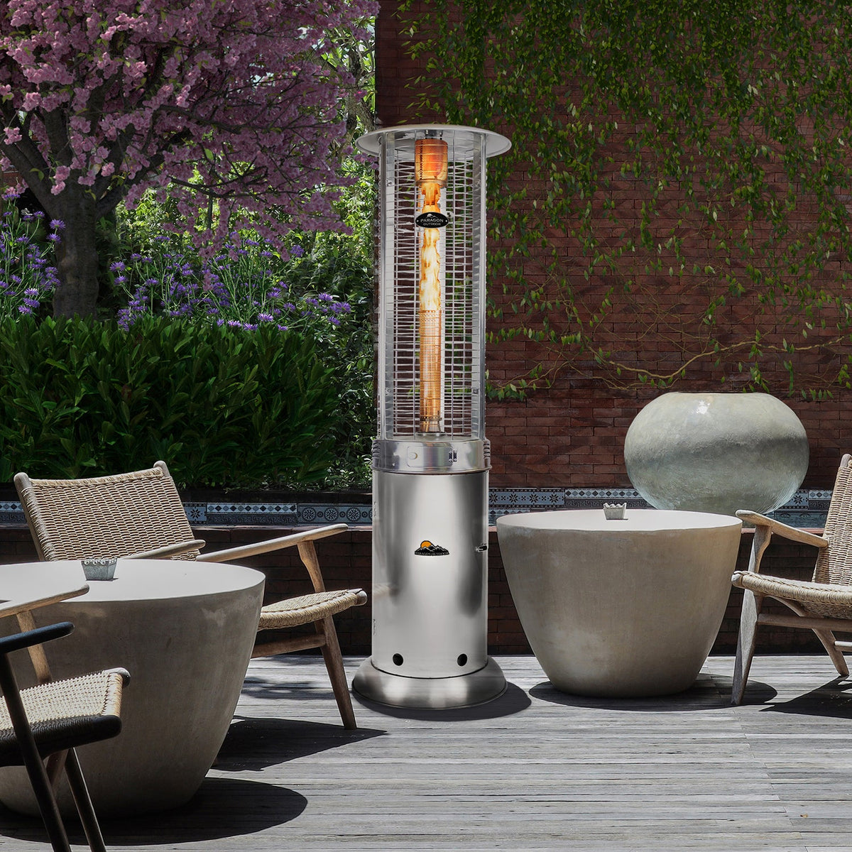Paragon Outdoor SHINE – Chauffage tour à flamme gaz en acier inoxydable – OH-M744S
