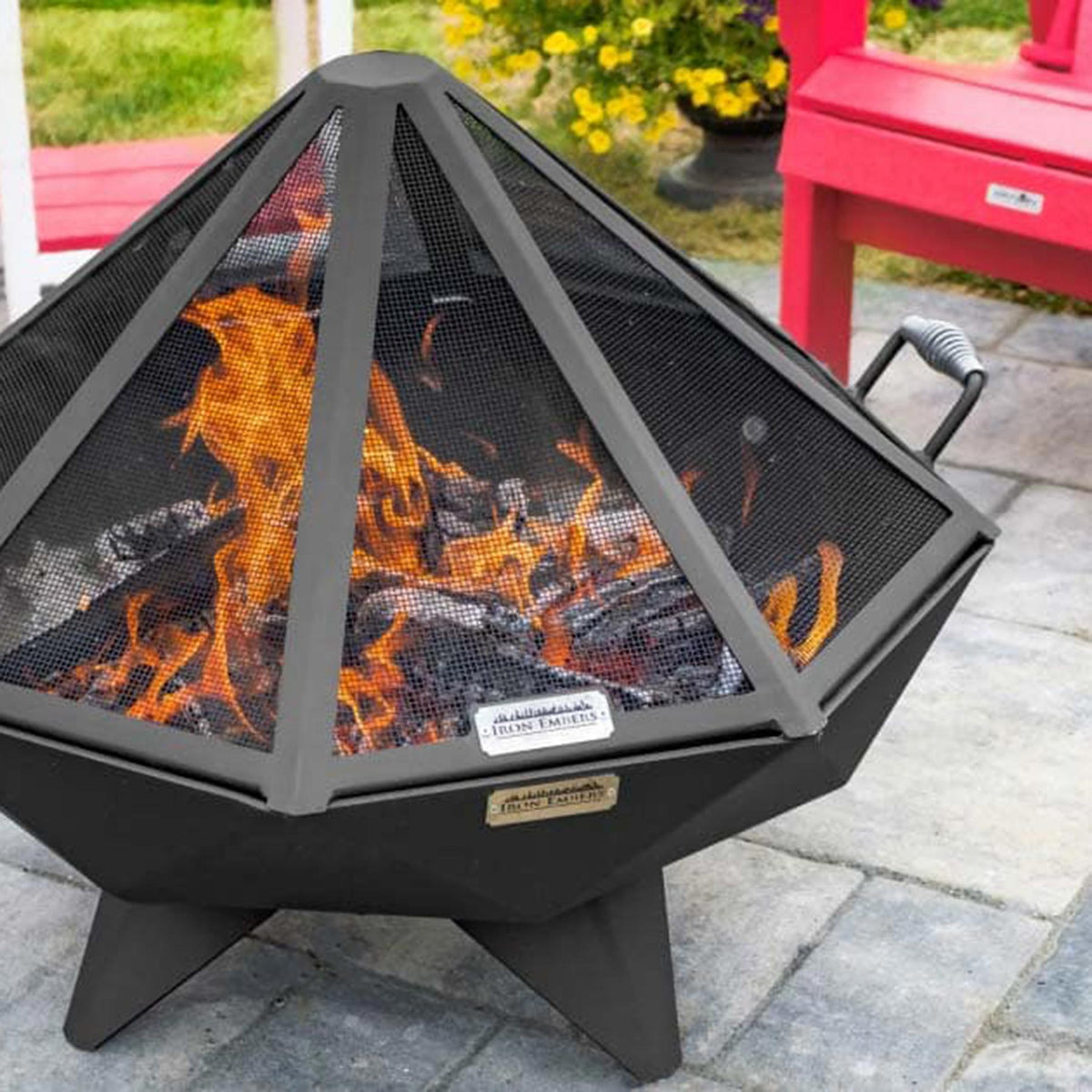 Iron Embers Polygon 3' – Ensemble brasero avec pare-étincelles, sans porte