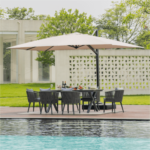 PURPLE LEAF – Parasol déporté extérieur renforcé pour terrasse, porche et plage