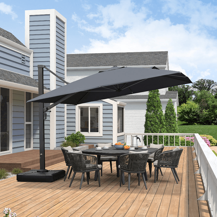 PURPLE LEAF – Parasol déporté extérieur renforcé pour terrasse, porche et plage