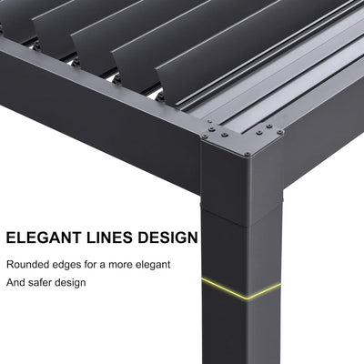 PURPLE LEAF Caesar – Pergola extérieure à lames orientables avec toit rigide réglable, gris