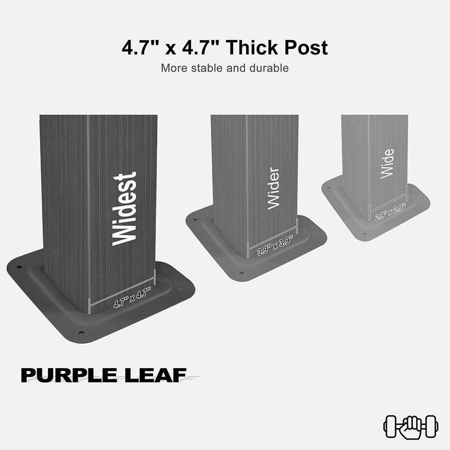 PURPLE LEAF – Pavillon de terrasse pour jardin, toit rigide gris en acier galvanisé avec rideau amélioré