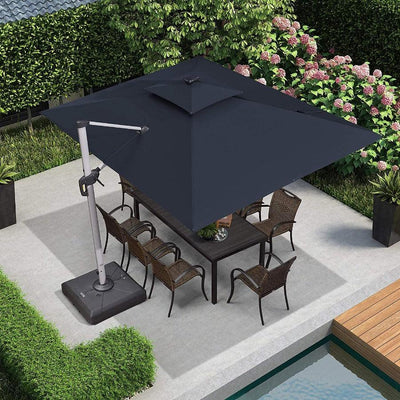 PURPLE LEAF – Parasol de terrasse rectangulaire à LED alimenté à l’énergie solaire avec éclairage