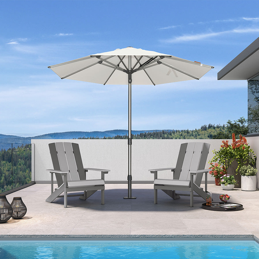 PURPLE LEAF – Parasol de terrasse semi-automatique extra-large Premium, modèle commercial pour jardin, café et hôtel