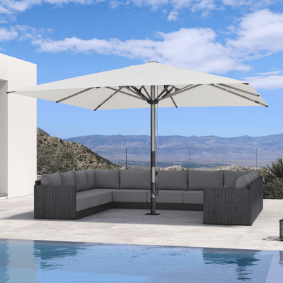 PURPLE LEAF – Parasol de terrasse semi-automatique extra-large Premium, modèle commercial pour jardin, café et hôtel