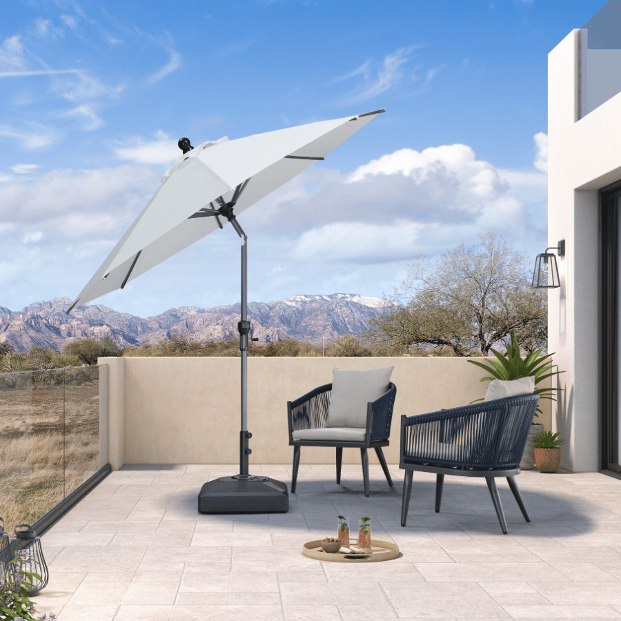 PURPLE LEAF – Parasol rond inclinable de terrasse pour piscine, porche et table