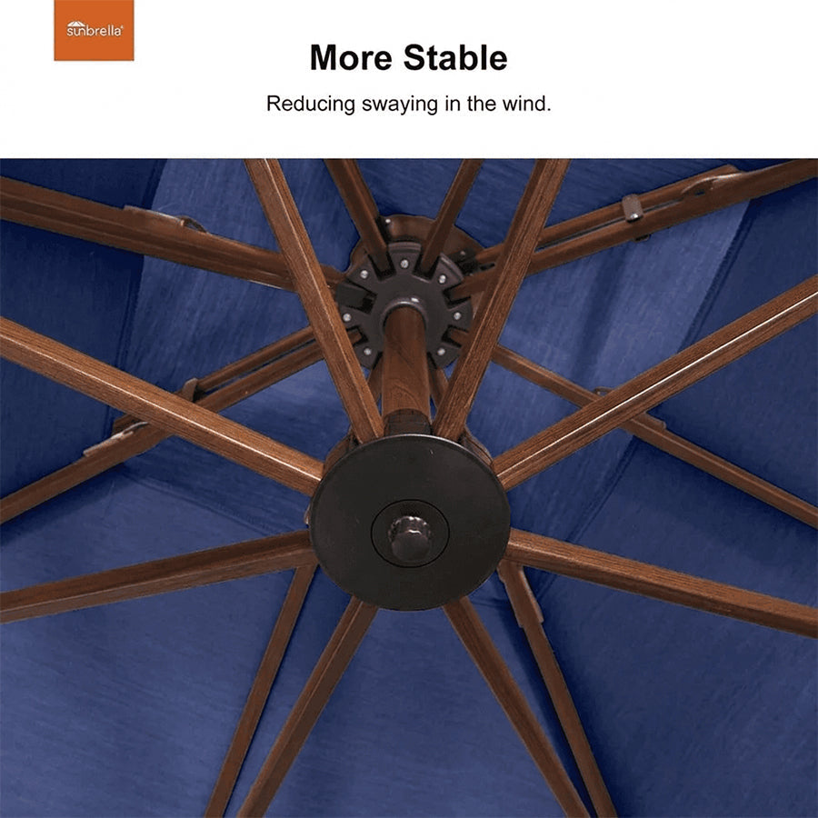 PURPLE LEAF SUNBRELLA – Parasol déporté Deluxe de terrasse, motif bois