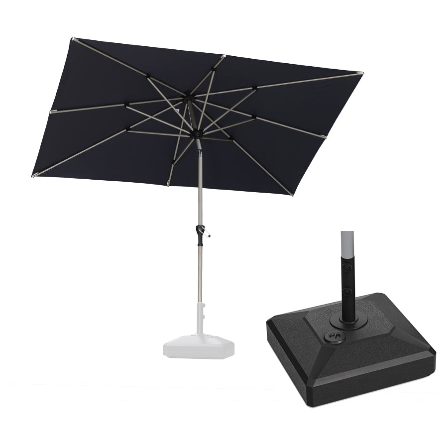 PURPLE LEAF Hailar – Parasol de marché inclinable Premium avec base pour table extérieure