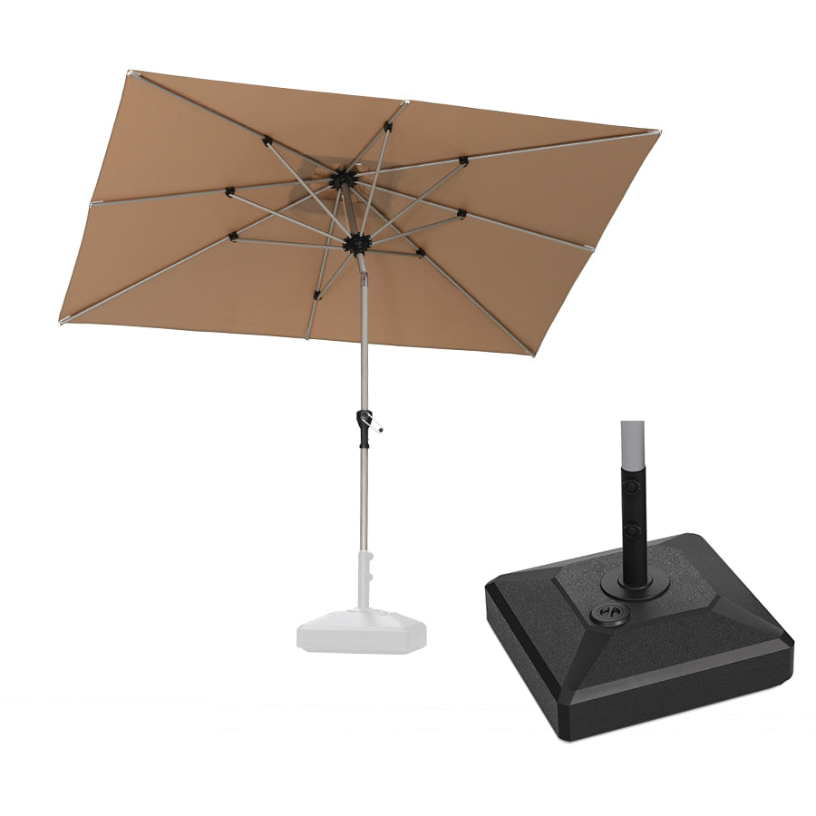 PURPLE LEAF Hailar – Parasol de marché inclinable Premium avec base pour table extérieure