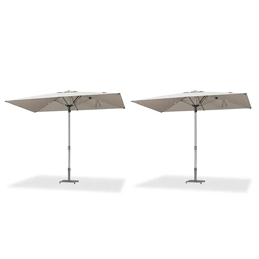 PURPLE LEAF – Lot de 2/4/6 parasols semi-automatiques de table de terrasse avec base pour usage commercial extérieur