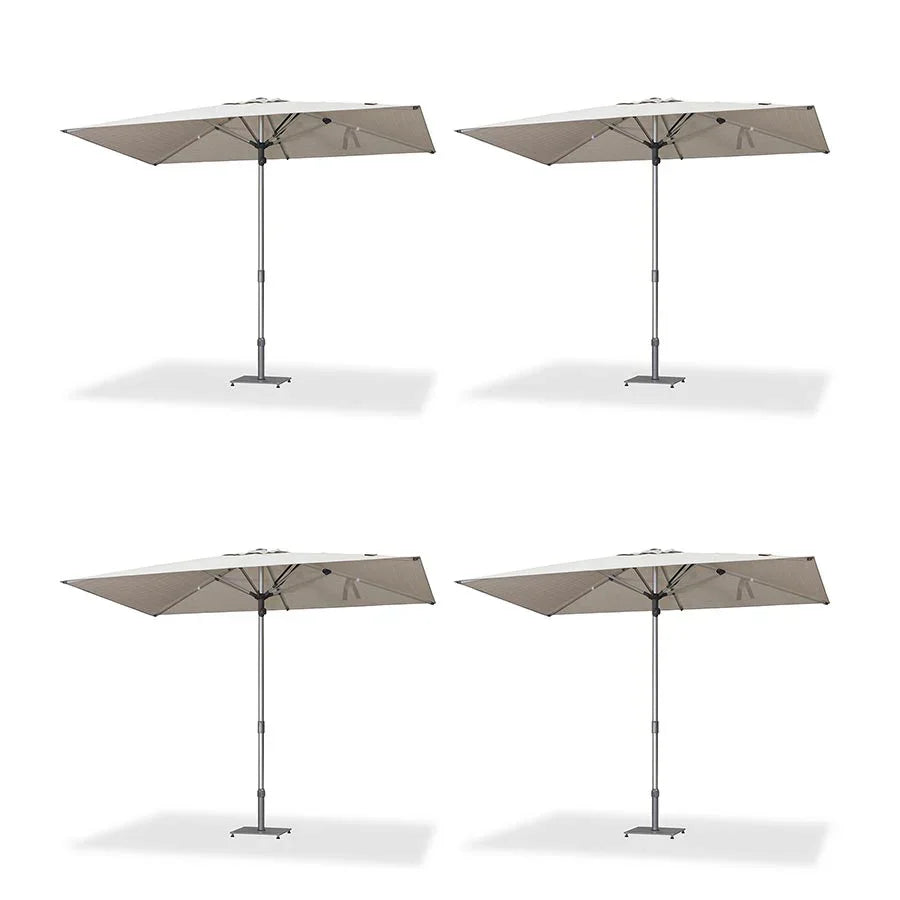 PURPLE LEAF – Lot de 2/4/6 parasols semi-automatiques de table de terrasse avec base pour usage commercial extérieur