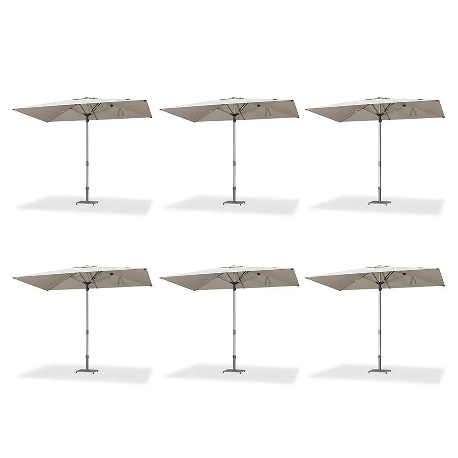 PURPLE LEAF – Lot de 2/4/6 parasols semi-automatiques de table de terrasse avec base pour usage commercial extérieur