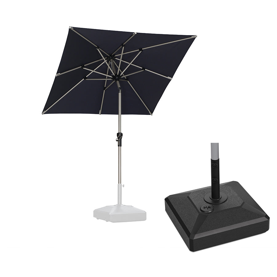 PURPLE LEAF Hailar – Parasol de marché inclinable Premium avec base pour table extérieure