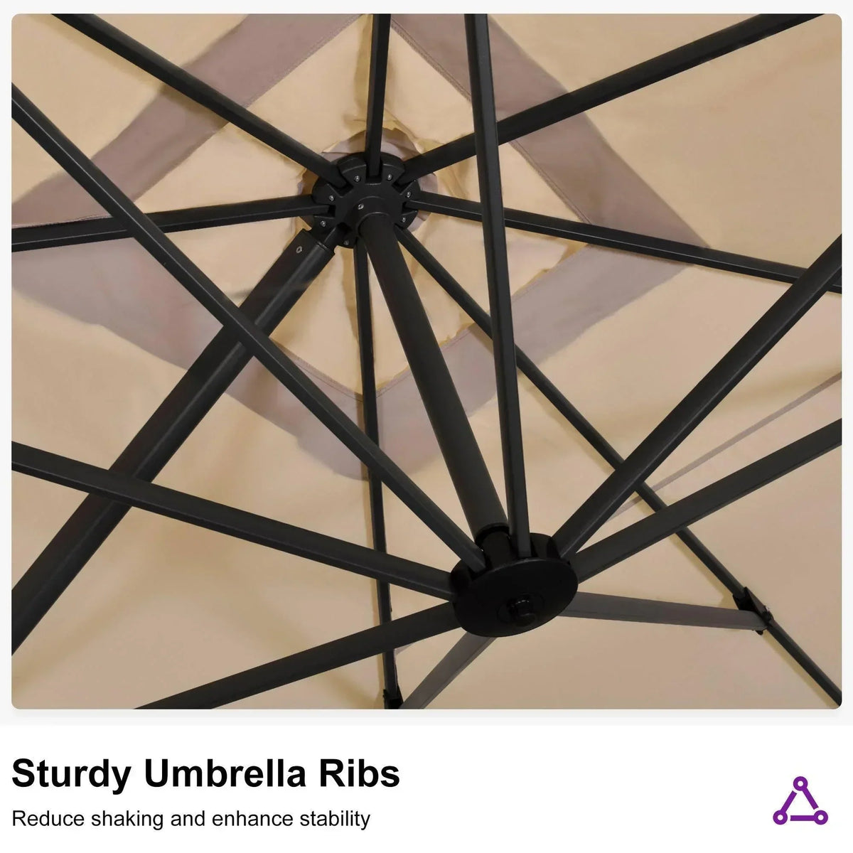 PURPLE LEAF – Parasol extérieur télescopique déporté pour piscine, terrasse, porche et jardin