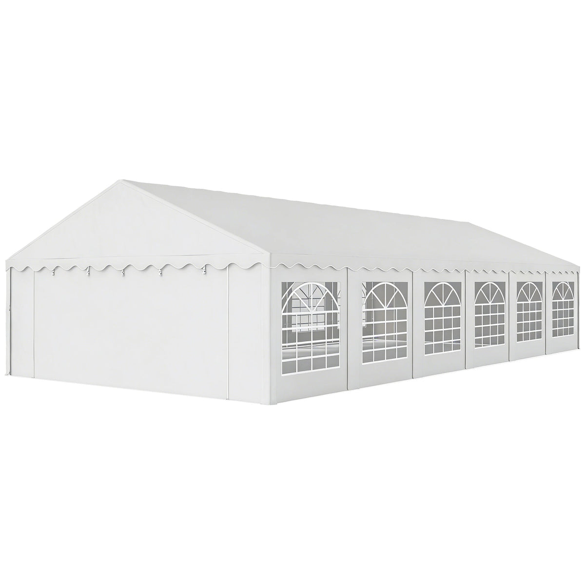 Tente de réception renforcée et abri voiture 20' x 40' avec parois latérales, blanc