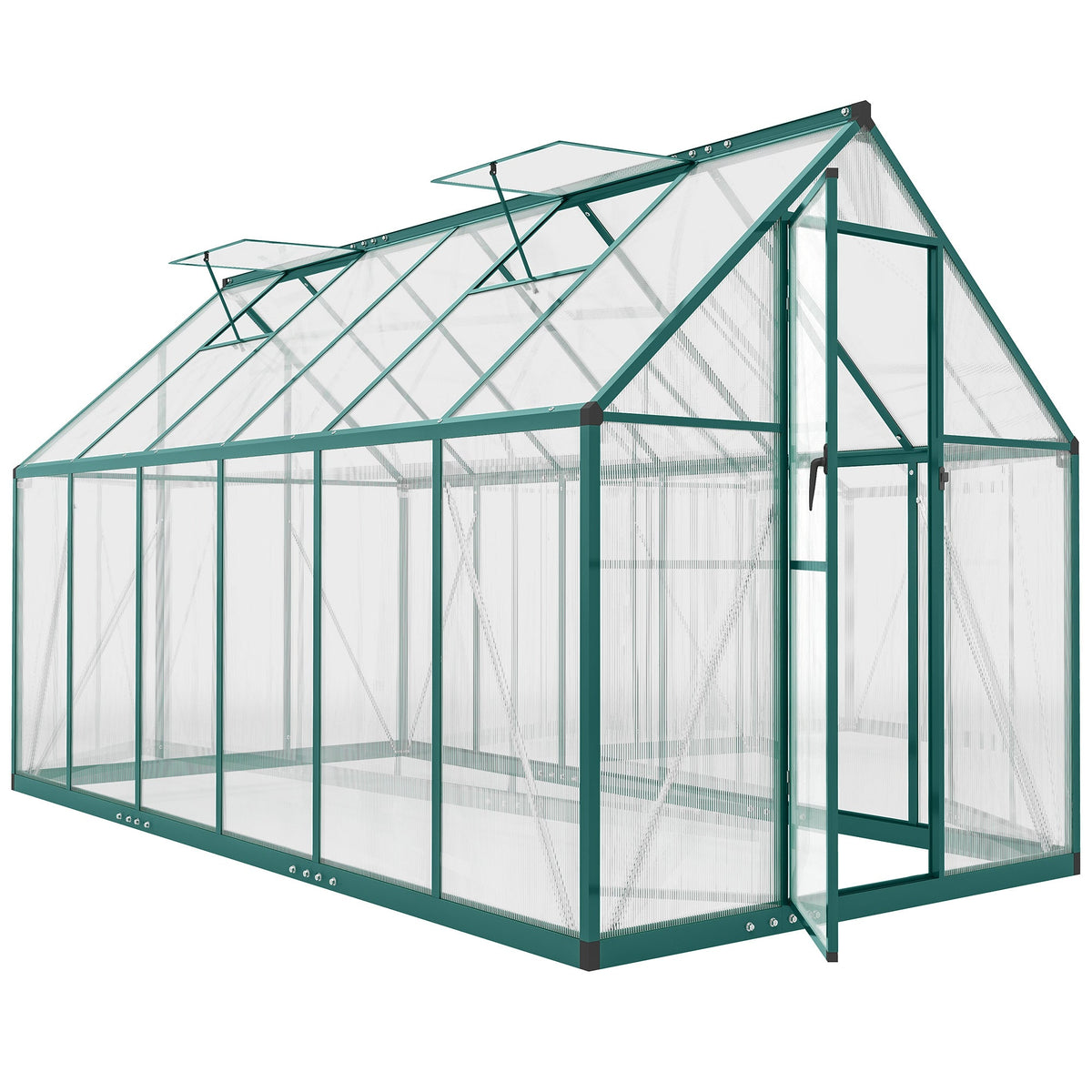 Serre en polycarbonate accessible 11' x 6', vert foncé