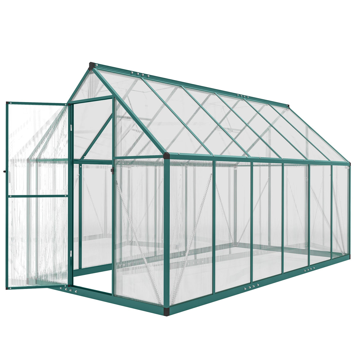 Serre en polycarbonate accessible 11' x 6', vert foncé