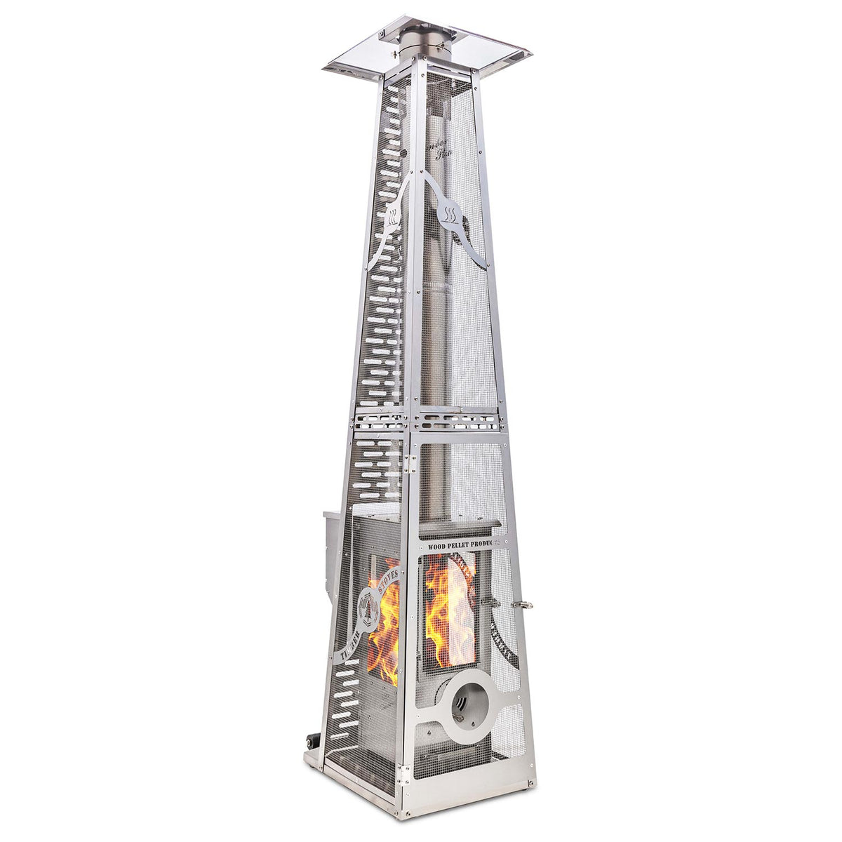 Timber Stoves Revere – Grand chauffage de terrasse Stainless avec cage de sécurité Elite