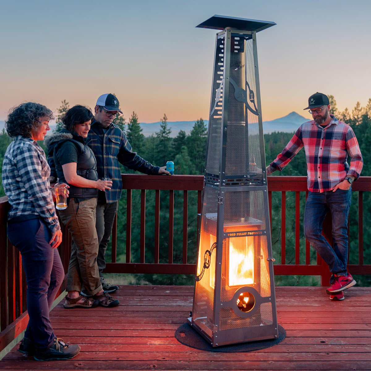 Timber Stoves Revere – Grand chauffage de terrasse Stainless avec cage de sécurité Elite