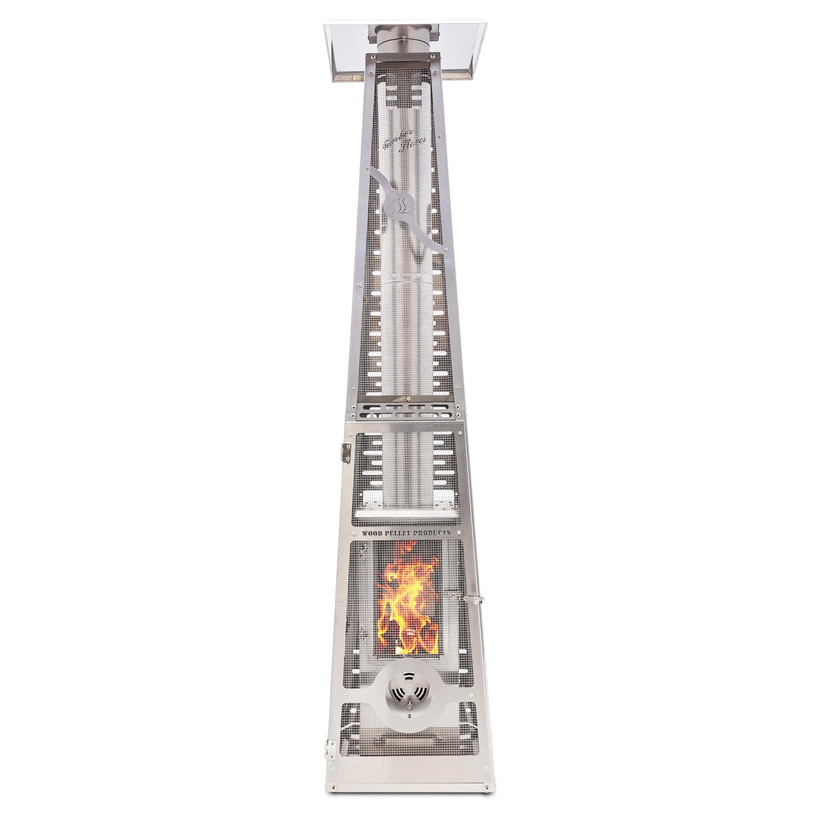 Timber Stoves Revere – Grand chauffage de terrasse Stainless avec cage de sécurité Elite