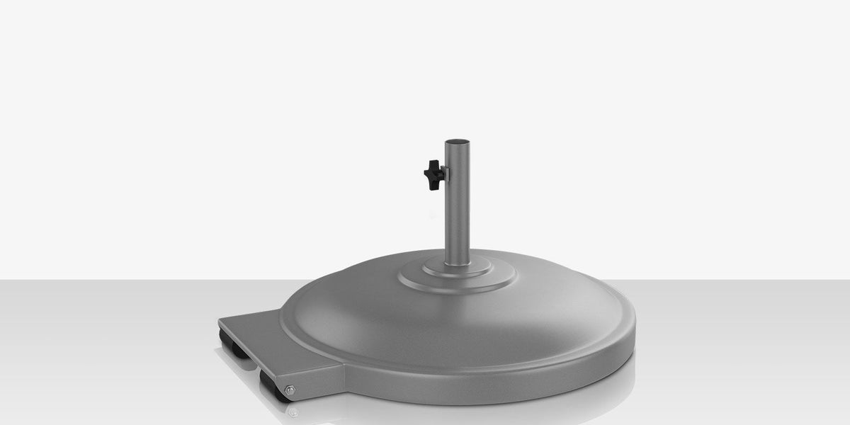 Rio – Socle de parasol 135 lbs avec roulettes, Kessler Silver