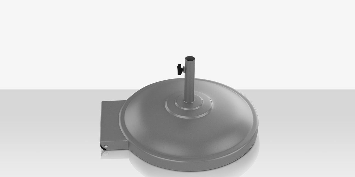 Rio – Socle de parasol 135 lbs avec roulettes, Kessler Silver