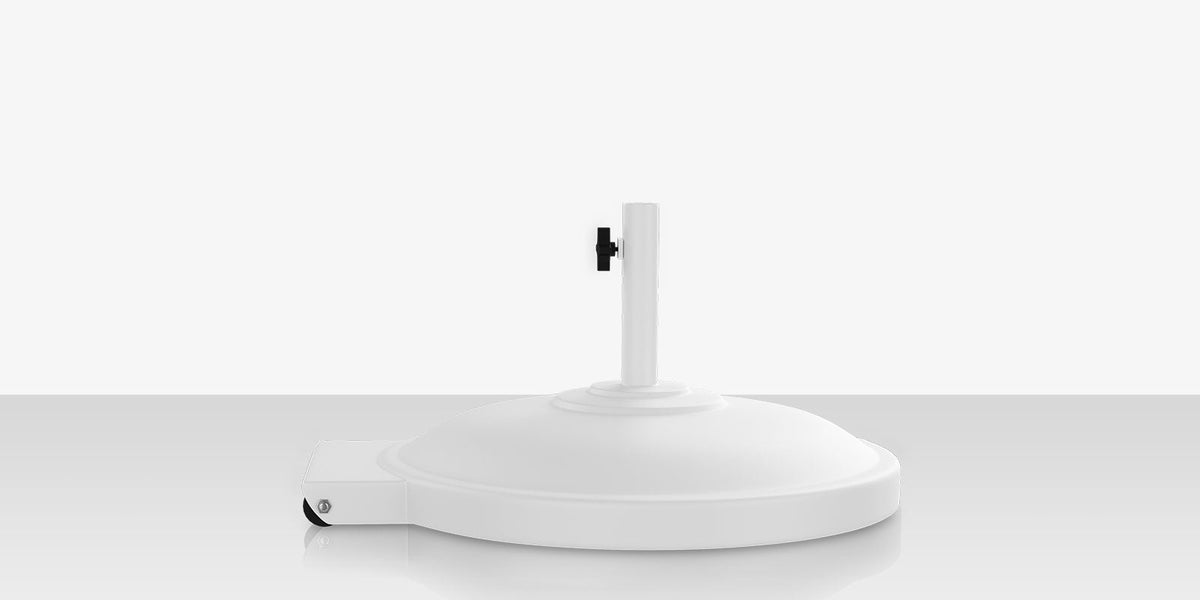 Rio – Socle de parasol 135 lbs avec roulettes, Tex White