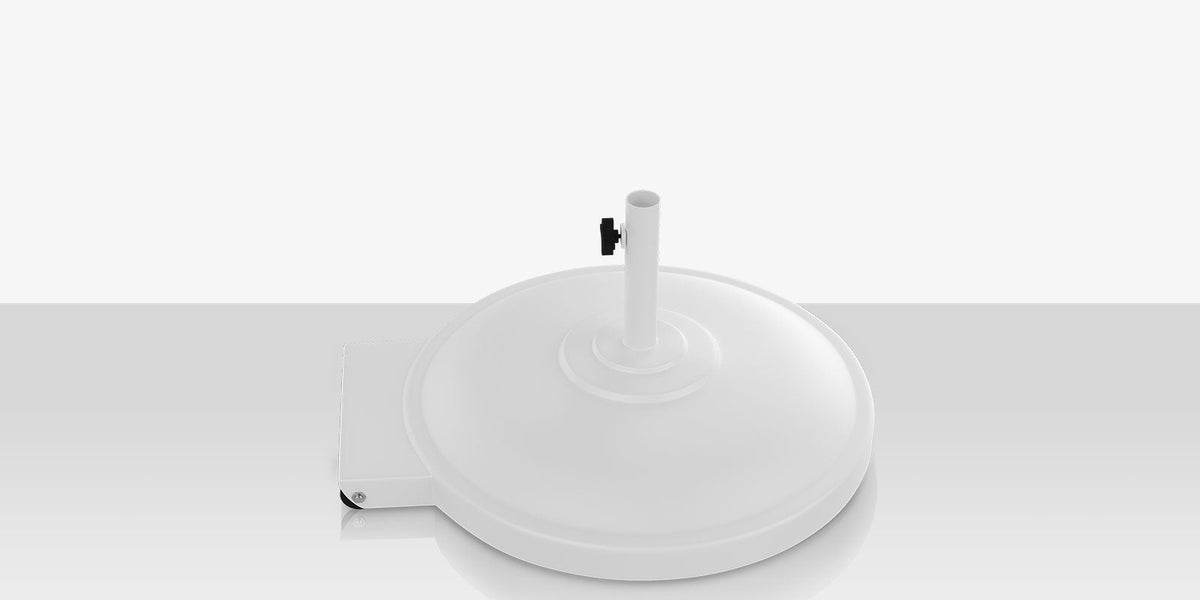 Rio – Socle de parasol 135 lbs avec roulettes, Tex White