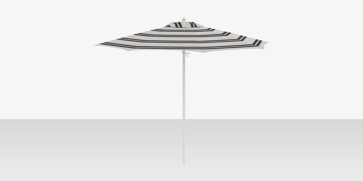 Decoscape Rio 8' – Parasol rond à simple évent d’aération, Fancy Navy Taupe