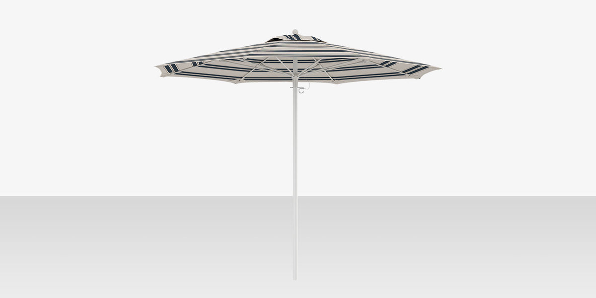 Decoscape Rio 8' – Parasol rond à simple évent d’aération, Fancy Navy Taupe