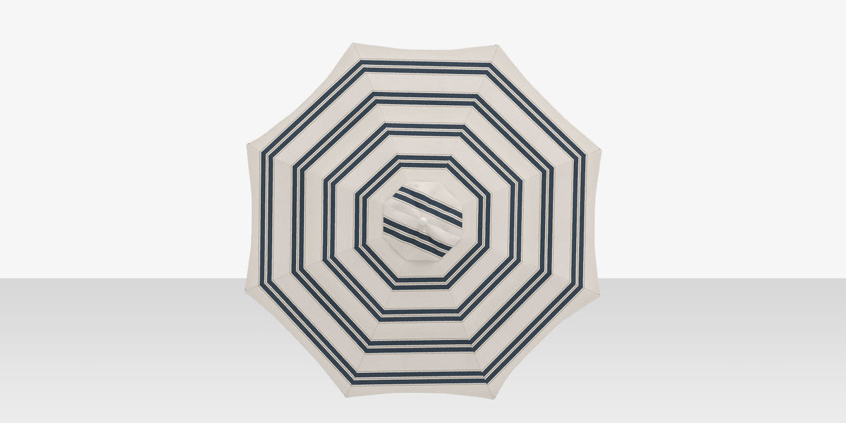 Decoscape Rio 8' – Parasol rond à simple évent d’aération, Fancy Navy Taupe