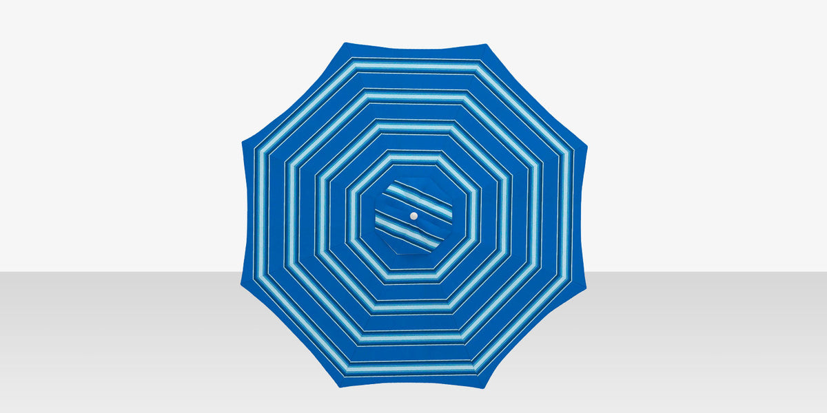 Rio 8' – Parasol rond à simple évent d’aération, toile Pacific Blue Fancy