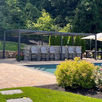 PURPLE LEAF Caesar – Pergola extérieure à lames orientables avec toit rigide réglable, gris