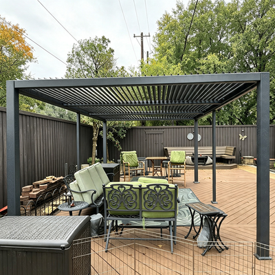 PURPLE LEAF Caesar – Pergola extérieure à lames orientables avec toit rigide réglable, gris