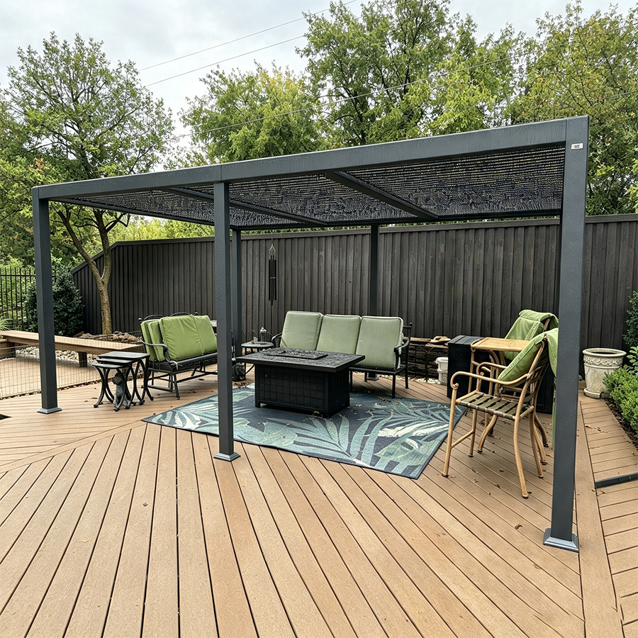 PURPLE LEAF Caesar – Pergola extérieure à lames orientables avec toit rigide réglable, gris
