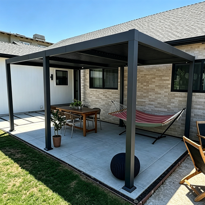 PURPLE LEAF Caesar – Pergola extérieure à lames orientables avec toit rigide réglable, gris