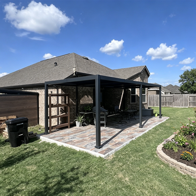 PURPLE LEAF Caesar – Pergola extérieure à lames orientables avec toit rigide réglable, gris