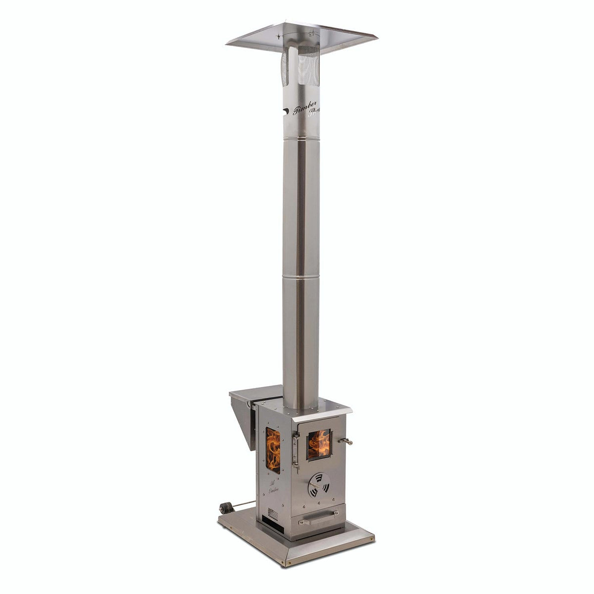Timber Stoves Lil’ Timber – Chauffage de terrasse Stainless avec cage de sécurité Elite
