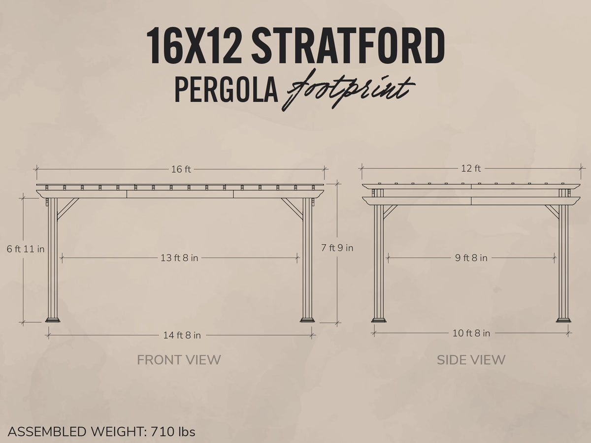 Stratford | Pergola en acier 16x12 – blanche