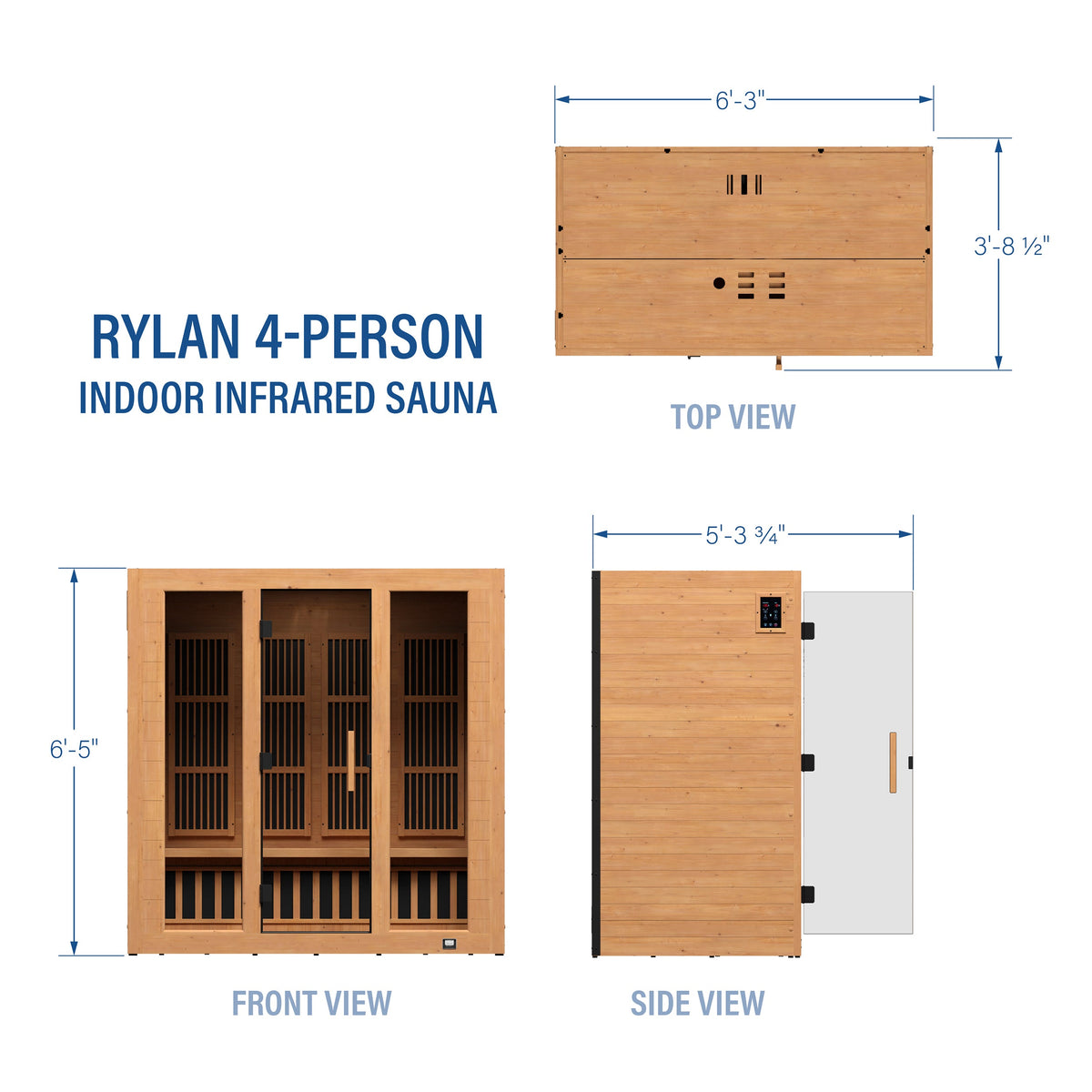 Rylan – Sauna infrarouge intérieur, 4 personnes