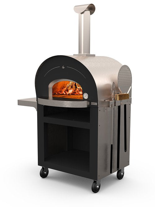 Base roulante pour four à pizza au bois Genio 4.0 – Stainless/Black