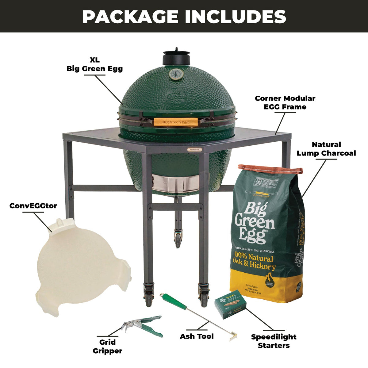 XL Big Green Egg + ensemble Modular Nest d’angle
