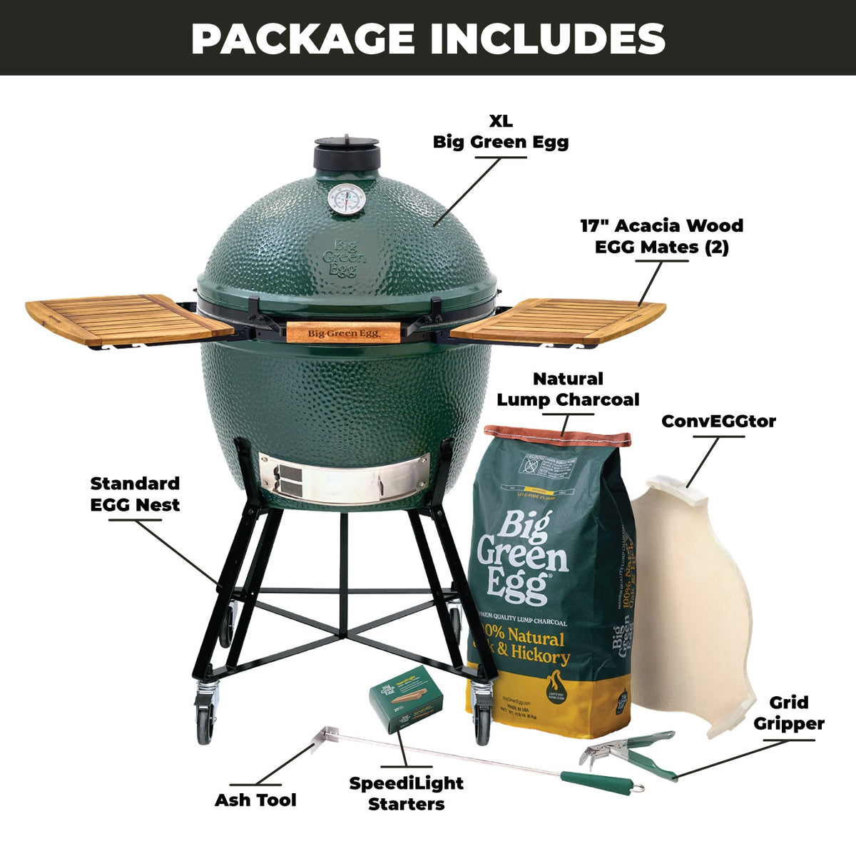 XL Big Green Egg + ensemble Standard Nest + EGG Mates